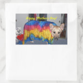 Moederdag modelleerkleding rechthoekige sticker (Tas)