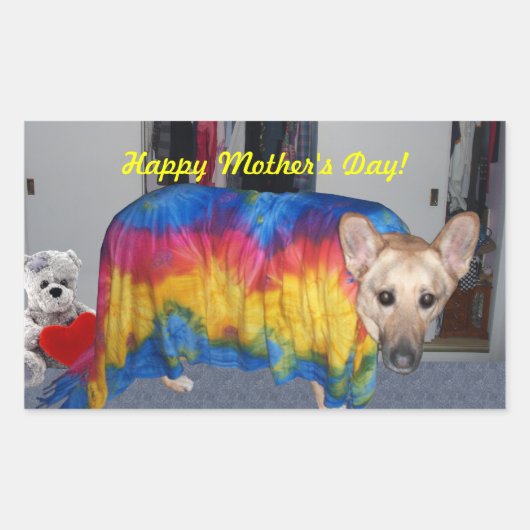 Moederdag modelleerkleding rechthoekige sticker (Voorkant)