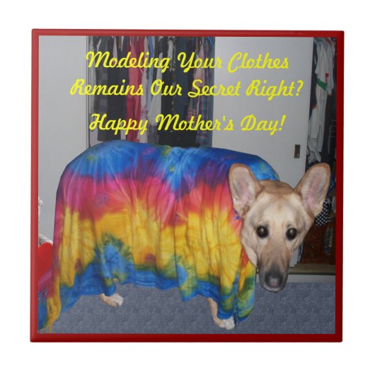 Moederdag modelleerkleding tegeltje (Voorkant)