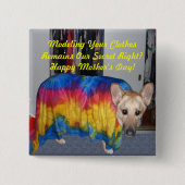 Moederdag modelleerkleding vierkante button 5,1 cm (Voorkant)