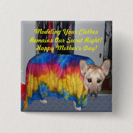 Moederdag modelleerkleding vierkante button 5,1 cm