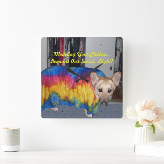 Moederdag modelleerkleding vierkante klok (Huis)