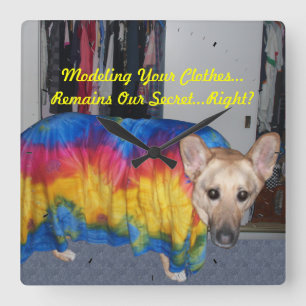 Moederdag modelleerkleding vierkante klok