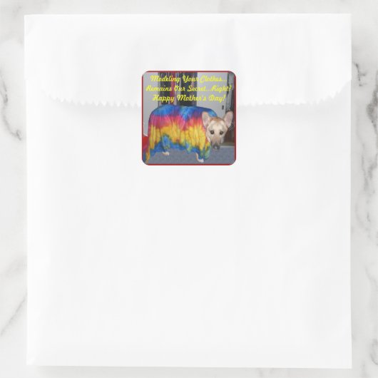 Moederdag modelleerkleding vierkante sticker (Tas)