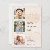 Moederdag Modern Abstracte vorm 3 Foto bewerkbaar Feestdagenkaart (Voorkant)