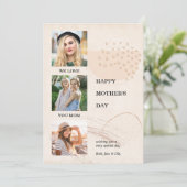 Moederdag Modern Abstracte vorm 3 Foto bewerkbaar Feestdagenkaart (Staand voorkant)