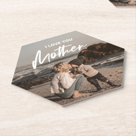 Moederdag | Modern minimalistisch fotocadeau Kartonnen Onderzetters (Schuin)