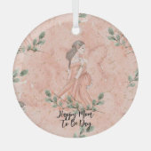 Moederdag Moeder-aanstaande Peach Glas Ornament (Voorkant)