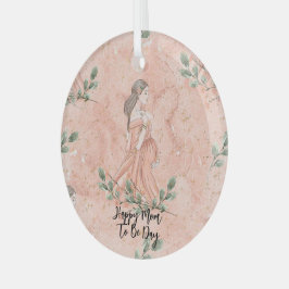 Moederdag Moeder-aanstaande Peach Glas Ornament