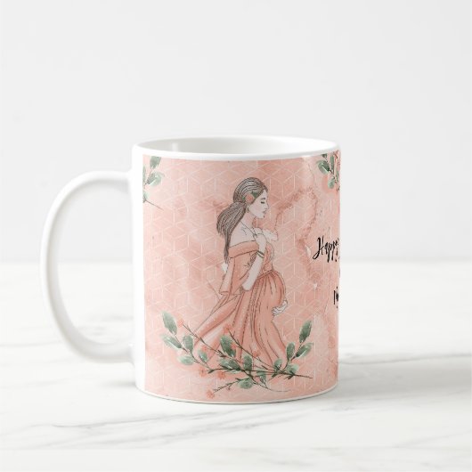 Moederdag Moeder-aanstaande Peach Koffiemok (Links)