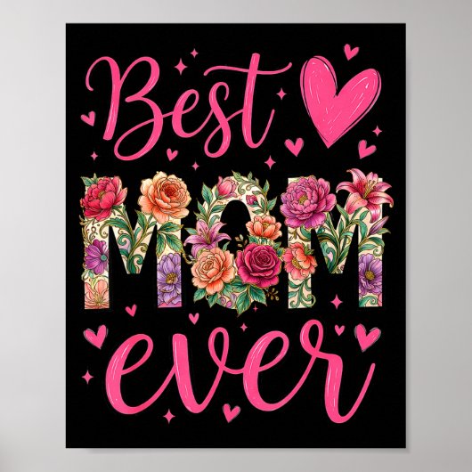 Moederdag moeder bloem dochter vrouwen moeder kind poster (Voorkant)