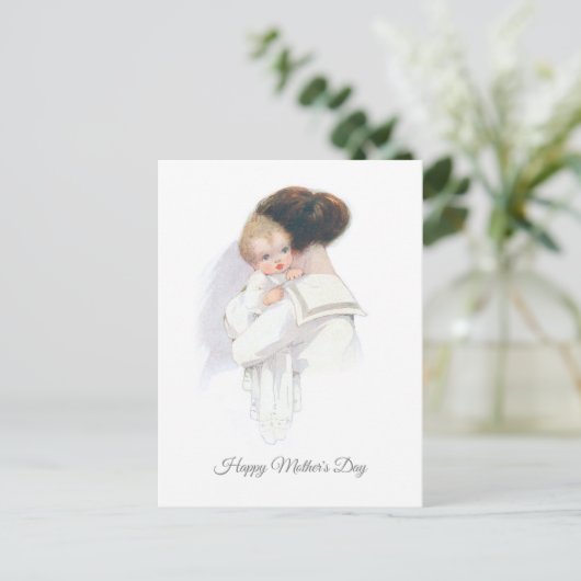  Moederdag moeder en Baby Feestdagenkaart (Staand voorkant)