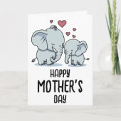 Moederdag Moeder en Baby olifant Kaart (Voorkant)