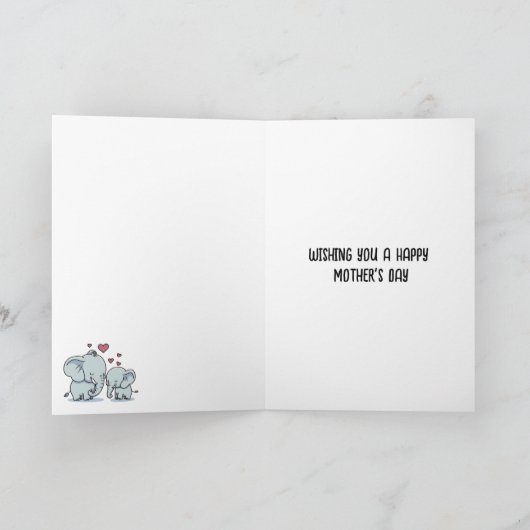Moederdag Moeder en Baby olifant Kaart (Binnen)