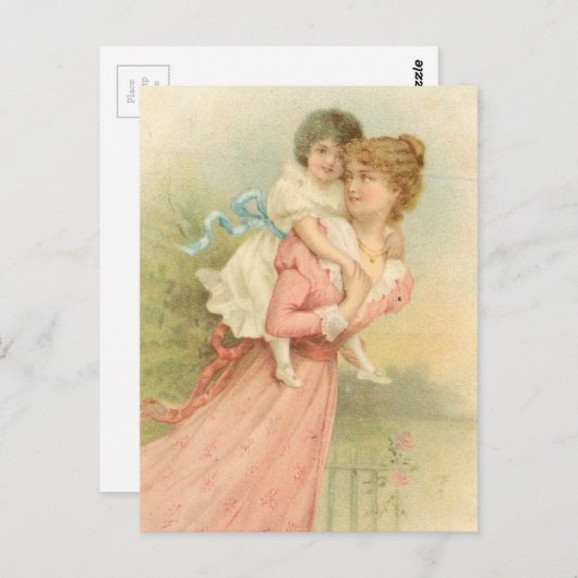 Moederdag moeder en kind Briefkaart (Voorkant / Achterkant)