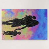 Moederdag - Moeder en kinderen - Tekst/naam toevoe Legpuzzel (Horizontaal)