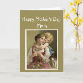 Moederdag  moeder en meisje kaart (Gele Bloem)