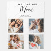 moederdag, moeder, fotocollage, we houden van je,  fleece deken (Voorkant)