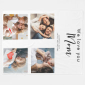 moederdag, moeder, fotocollage, we houden van je,  fleece deken (Voorkant (Horizontaal))