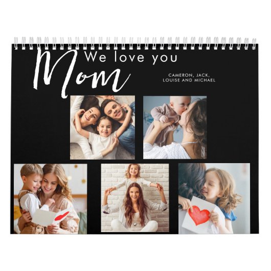 moederdag, moeder, fotocollage, we houden van je,  kalender (Hoes)