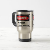 Moederdag MOEDER IN BAD MOOD Travel Mug-Silver Reisbeker (Voorkant links)