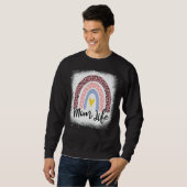 Moederdag Moeder Leven Leopard Regenboog Mama Vrou Trui (Voorkant volledig)