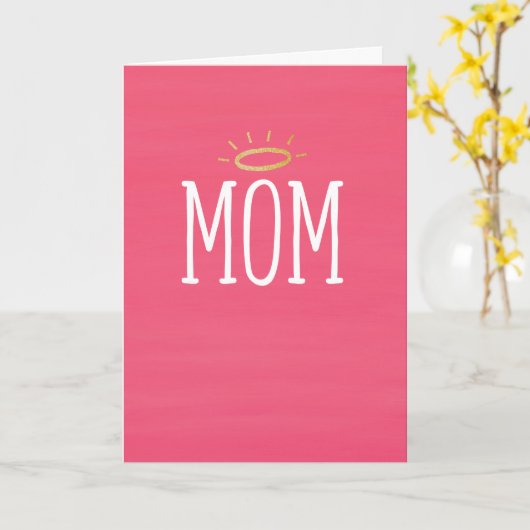 Moederdag moeder met halo kaart (Gele Bloem)