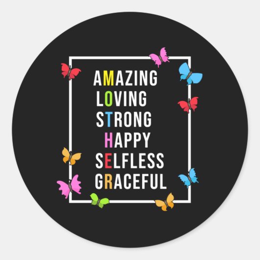 Moederdag moeder moeder moeders Mummy Funny Gift Ronde Sticker (Voorkant)