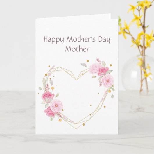 Moederdag Moeder Roze Bloedbloem Kaart (Gele Bloem)