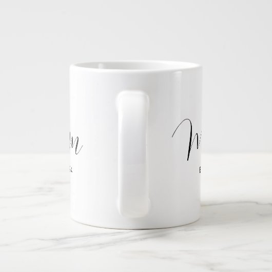 Moederdag Moeder Script Modern Grote Koffiekop (Achterkant)