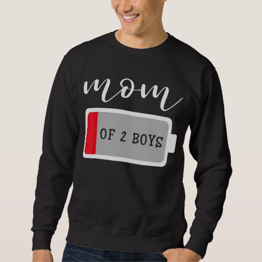 Moederdag moeder van 2 jongens zoon baterry trui (Voorkant)