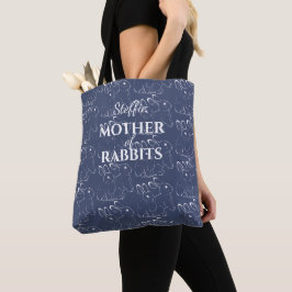 Moederdag Moeder van Konijnen Blue Bunny Custom Tote Bag