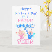 Moederdag moeder van tweeling wenskaart kaart (Gele Bloem)