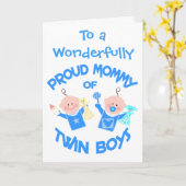 Moederdag moeder van tweeling wenskaart kaart (Gele Bloem)