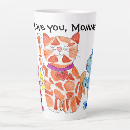 Moederdag Moedercat en Kittens Latte Mok
