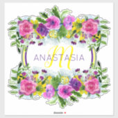 Moederdag Moederdag Zondag Waterverf Monogram Sticker (Vel)