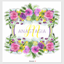 Moederdag Moederdag Zondag Waterverf Monogram Sticker