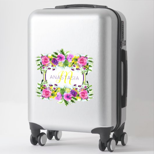 Moederdag Moederdag Zondag Waterverf Monogram Sticker (Koffer)