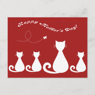 Moederdag "Moederkat met Kittens" Briefkaart