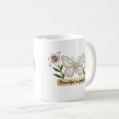 Moederdag - Moeders Dag - Vlinder Bloem Koffiemok (Voorkant rechts)