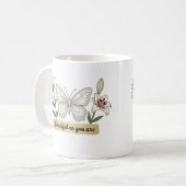 Moederdag - Moeders Dag - Vlinder Bloem Koffiemok (Voorkant links)