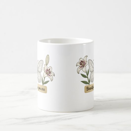 Moederdag - Moeders Dag - Vlinder Bloem Koffiemok (Center)