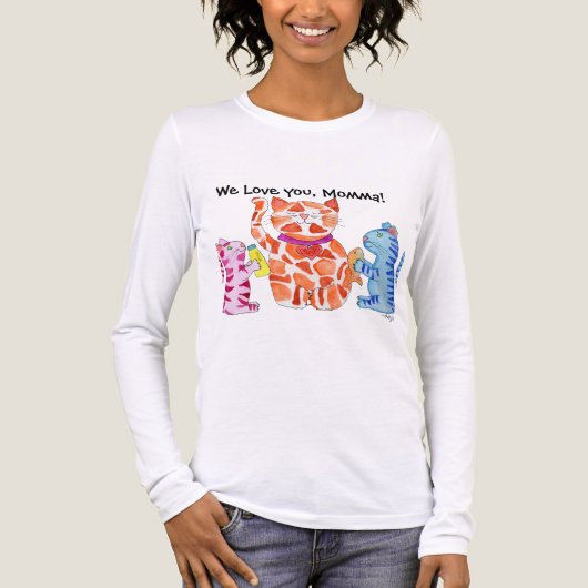 Moederdag Moeders Poes en Kittens Tri-Blend Shirt (Voorkant volledig)