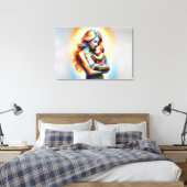 Moederdag moederschap liefde zacht pastel aura canvas afdruk (Insitu (Slaapkamer))