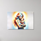 Moederdag moederschap liefde zacht pastel aura canvas afdruk (Voorkant)