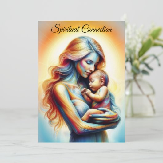 Moederdag moederschap liefde zacht pastel aura kaart (Staand voorkant)