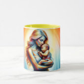 Moederdag moederschap liefde zacht pastel aura mok (Midden)