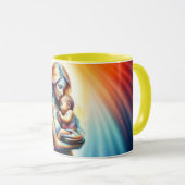 Moederdag moederschap liefde zacht pastel aura mok (Voorkant rechts)