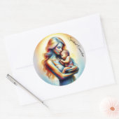 Moederdag moederschap liefde zacht pastel aura ronde sticker (Envelop)
