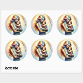 Moederdag moederschap liefde zacht pastel aura ronde sticker (Vel)